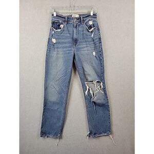 Abercrombie & Fitch The Ankle Straight Ultra High Rise Blue Jeans Women's 28/6